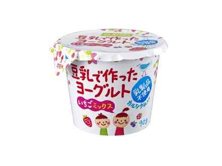 豆乳で作ったヨーグルト いちごミックス